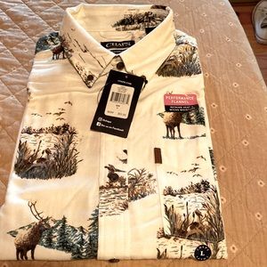 Men’s Chaps Performance Flannel Button Down long sleeves shirt